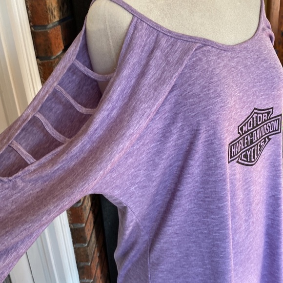 HARLEY DAVIDSON XL OFF THE SHOULDER SEXY TUNIC STYLE TOP OPEN SLEEVE DETAILING - Picture 9 of 9